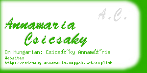 annamaria csicsaky business card